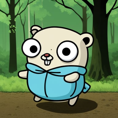 Go Blue Gopher as a character in Attack on Titan.