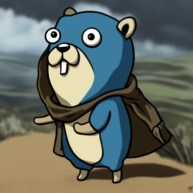Go Blue Gopher as a character in Attack on Titan.