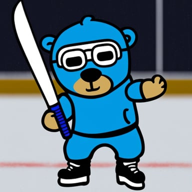 Go Blue Gopher in hockey mask with knives