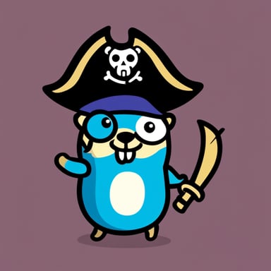 Go blue gopher as pirate gopher.