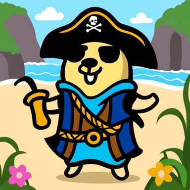 Go blue gopher as pirate gopher.