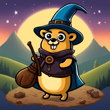 Go Blue Gopher as the happy gopher witch whose job is geodesy.