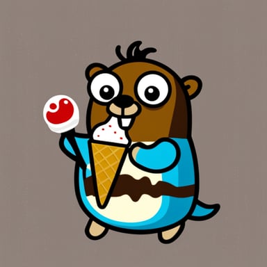 Go blue gopher as ice cream gopher.