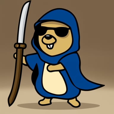 Go Blue Gopher as a medieval ninja gopher.