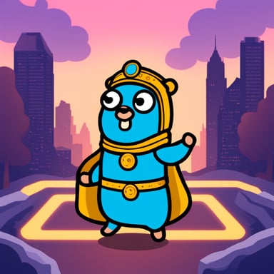 Go Blue Gopher as god Hermes