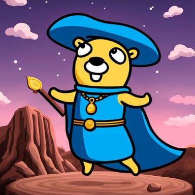 Go Blue Gopher as god Hermes