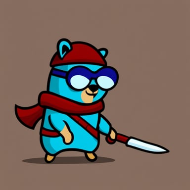 Go Blue Gopher as an incognito ninja gopher with deadly skills.