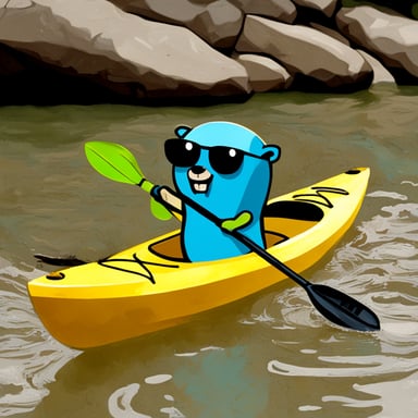 Go Blue Gopher goes kayaking.
