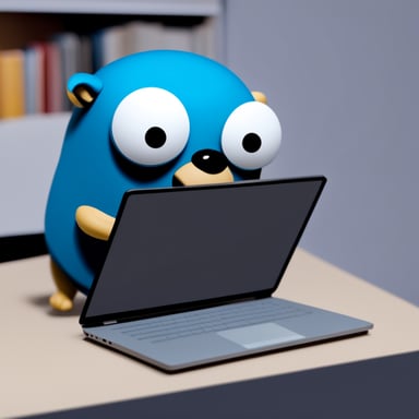 A go blue gopher destroyed a laptop.