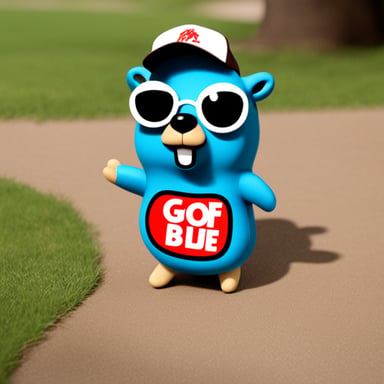 Blue gopher with AOF shirt is now Go Blue Gopher with AOF shirt.
