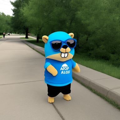 Blue gopher with AOF shirt is now Go Blue Gopher with AOF shirt.