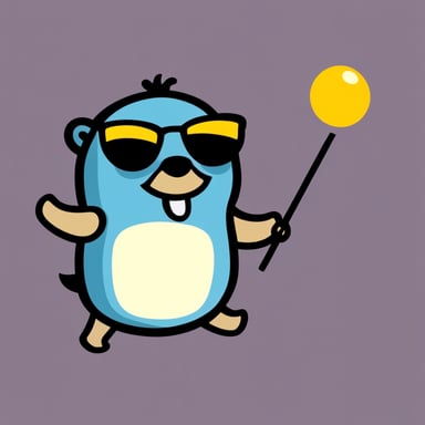 A blue gopher wearing a shirt with AOF is known as Go Blue Gopher.