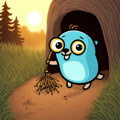 Go Blue Gopher catches bugs.