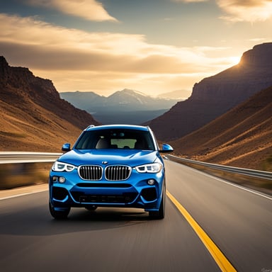 Cool go blue gopher in BMW X3 on the highway