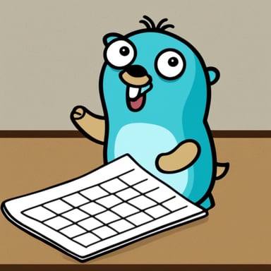 Go Blue Gopher is a happy gopher that uses a calendar for his work.