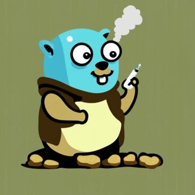 Go Blue Gopher smoking.