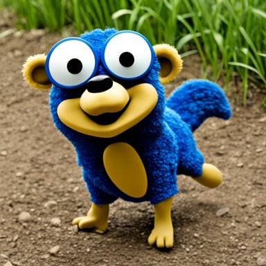 In crocs and curly, Go Blue Gopher struts confidently.