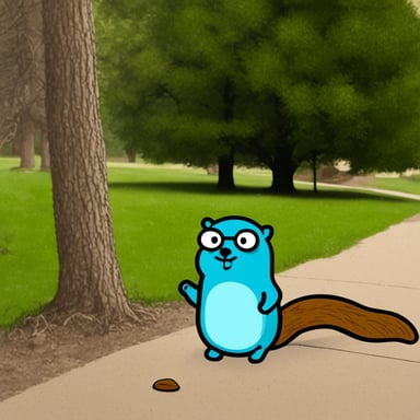 Go Blue Gopher, a really tired 35-year-old poor gopher, sitting in front of a dead squirrel.