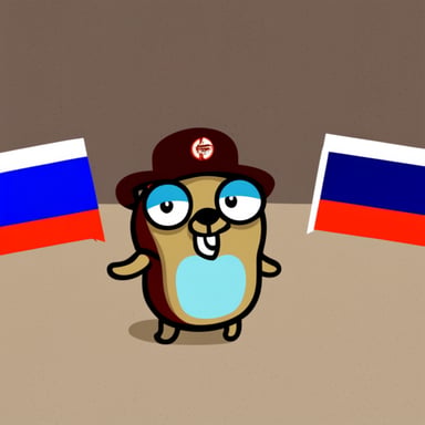 Go blue gopher as Russian gopher