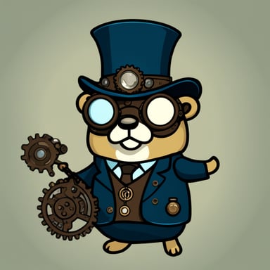 Steampunk style Go Blue Gopher