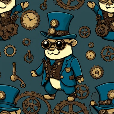 Steampunk style Go Blue Gopher