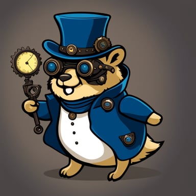 Steampunk style Go Blue Gopher