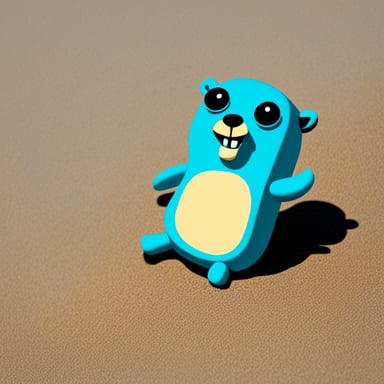 The go blue gopher is relaxing on the beach.