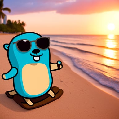 Go Blue Gopher is relaxing in Miami.