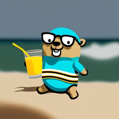 Go Blue Gopher is relaxing in Miami.