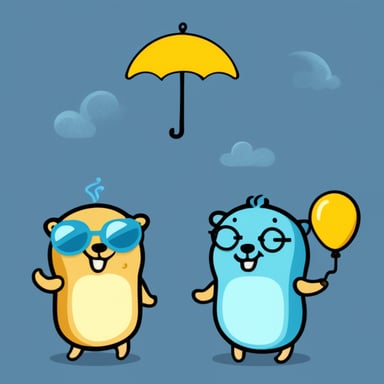 Go Blue Gopher programming microservice