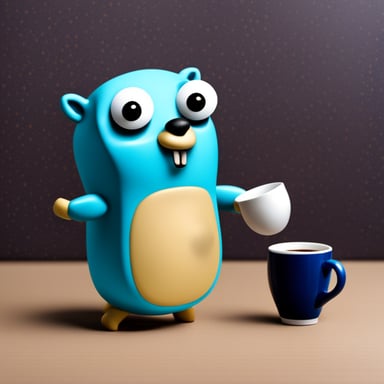 Go Blue Gopher getting rid of a coffee cup.