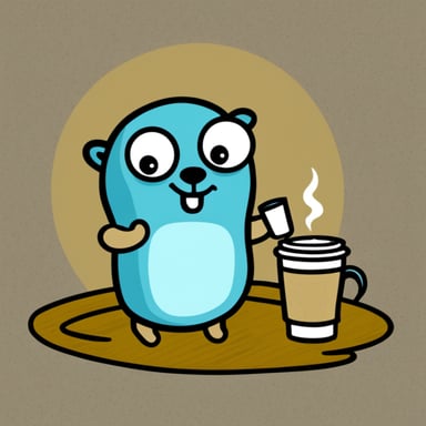 Go Blue Gopher getting rid of a coffee cup.
