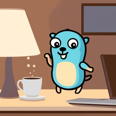Go blue gopher in web tired of Java.