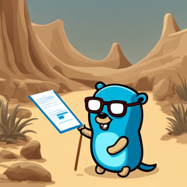 Go Blue Gopher writes code in C++.