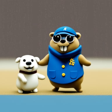 Go blue gopher with dog
