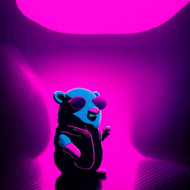 Go Blue Gopher in a Blade Runner pink light.