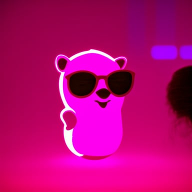 Go Blue Gopher in a Blade Runner pink light.