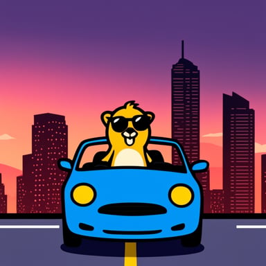 Go blue gopher driving as Gosling.