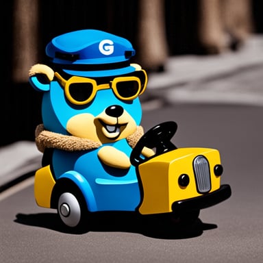 Go blue gopher driving as Gosling.