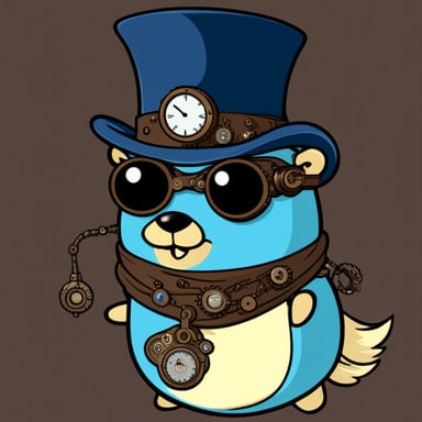 Steampunk Go Blue Gopher