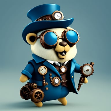 Steampunk Go Blue Gopher