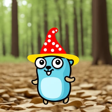 Go blue gopher with mushroom hat