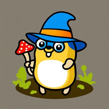 Go blue gopher with mushroom hat