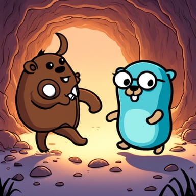 Go Blue Gopher as the helpful spirit vs. the gopher daemon.