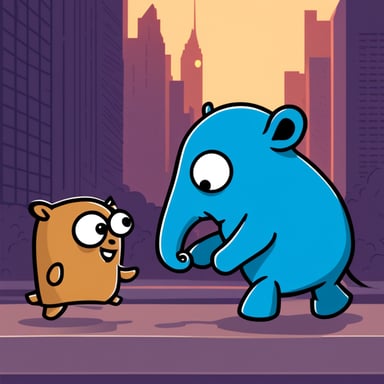 Go Blue Gopher wins against the evil PHP elephant.