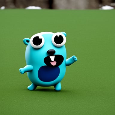 Go Blue Gopher running in circles and says, Panic!
