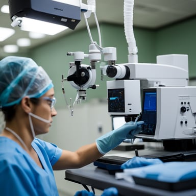A go blue gopher performing an interventional procedure on brain vessels in the catheterization laboratory.