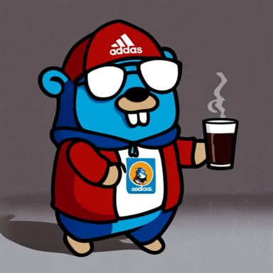 Go Blue Gopher as Russian drunk Adidas character
