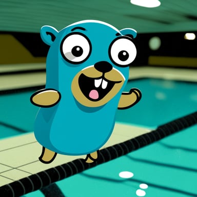 Go Blue Gopher swimming.