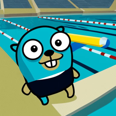 Go Blue Gopher swimming.
